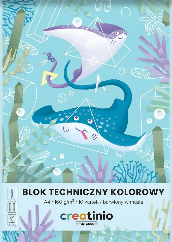 Blok techniczny A4 10k kolorowy CREATINIO 400176669 TOP 2000