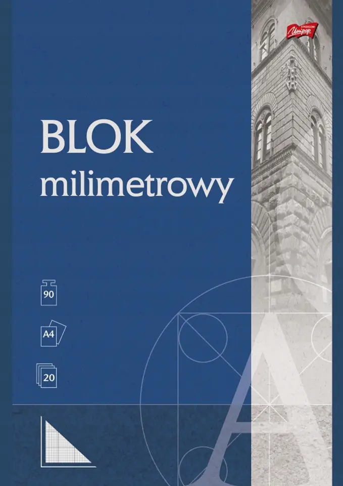 Blok milimetrowy Papier A4 20 kartek 90g UNIPAP