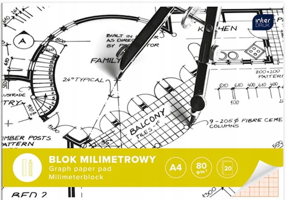 Blok milimetrowy A4 20k INTERDRUK