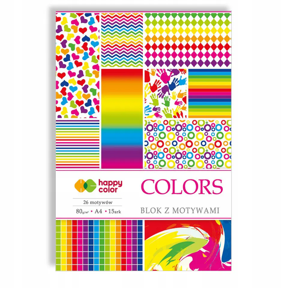 Blok z motywami A4 15k COLORS 27 motywów HA 3808 2030-C HAPPY COLOR