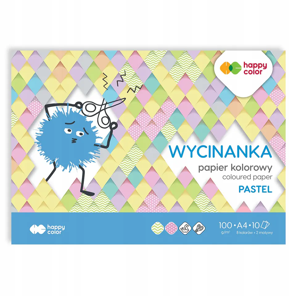 Blok wycinanka A4 10k 100g PASTEL HA 3710 2030-PA10 HAPPY COLOR