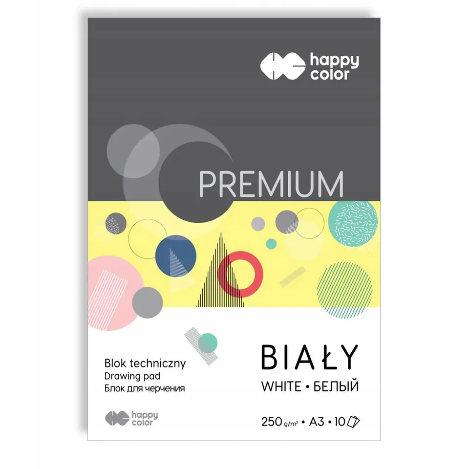 Blok techniczny A3 250g biały PREMIUM HA 3725 3040-0 HAPPY COLOR