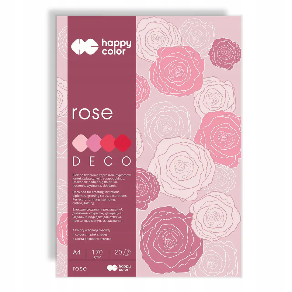 Blok A4 20k 170g 4 kolory DECO ROSE HA 3717 2030-062 HAPPY COLOR