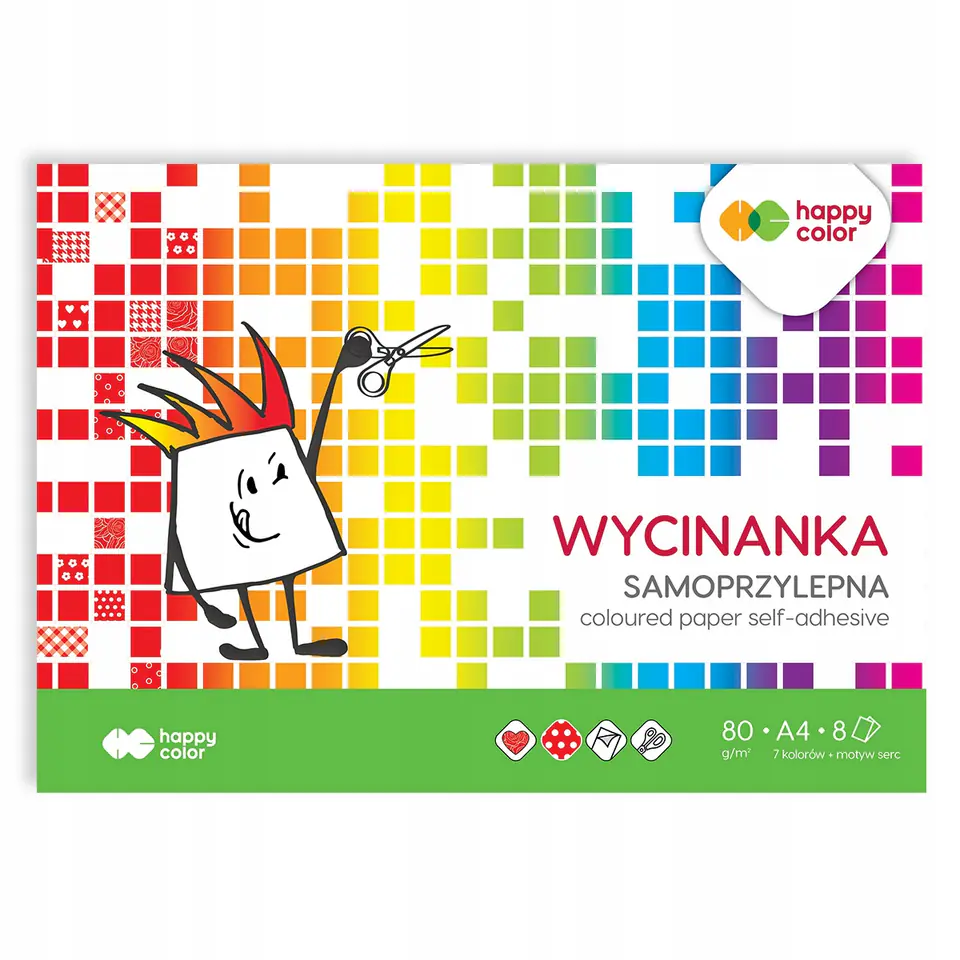 Blok wycinanka samoprzylepna A4 8k 3710 2030-S8 HAPPY COLOR