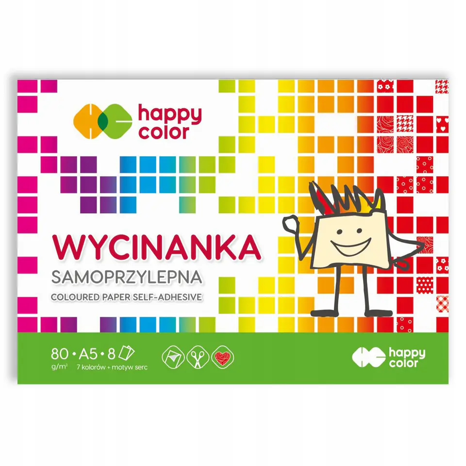 Blok wycinanka samoprzylepny A5 8k 100g HA 3710 1520-S8 HAPPY COLOR