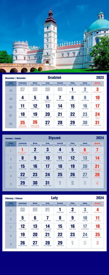 Kalendarz trójdzielny ZAMEK T-105T-08 Michalczyk i Prokop