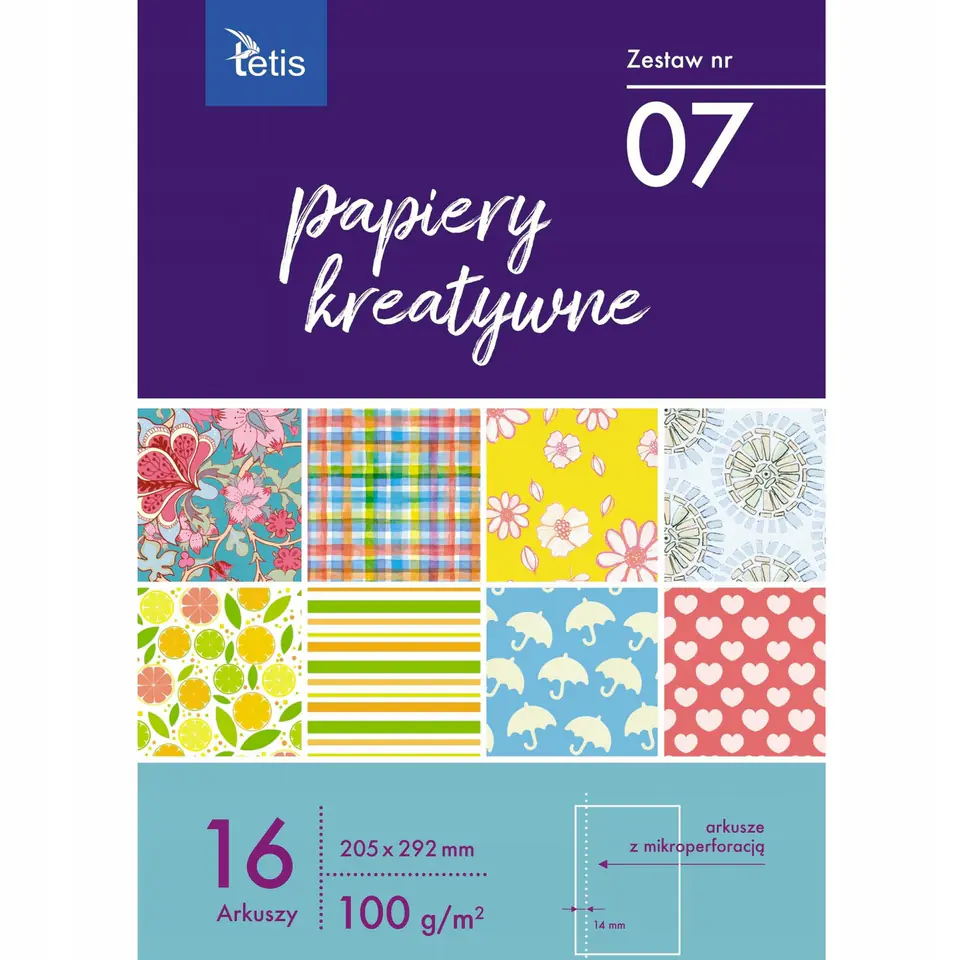 Zeszyt papierów kreatywnych A4 16k 100g KB030-07 TETIS