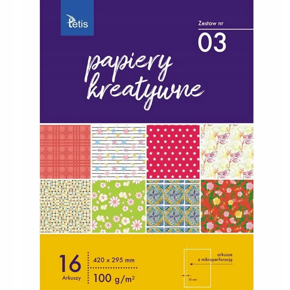 Zeszyt papierów kreatywnych A3 16k 100g KB031-03 TETIS