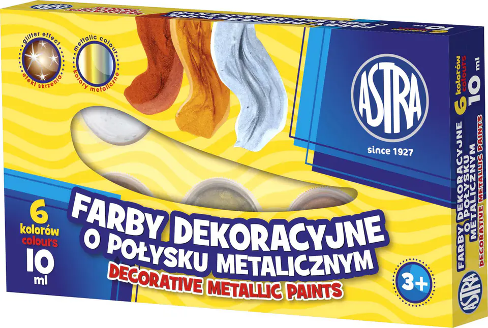 Farby METALICZNE 6kol.A'10ml 83411900 ASTRA