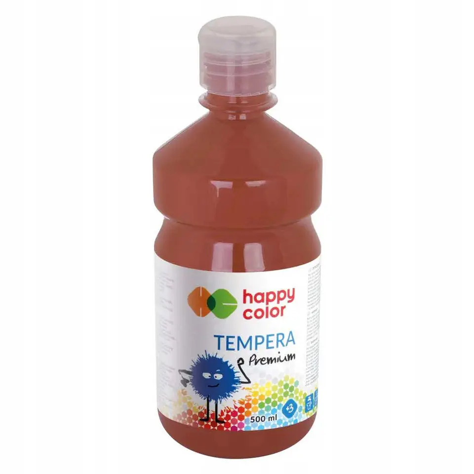 Farba TEMPERA Premium 500ml ciemnobrązowa HAPPY COLOR HA 3310 500-75