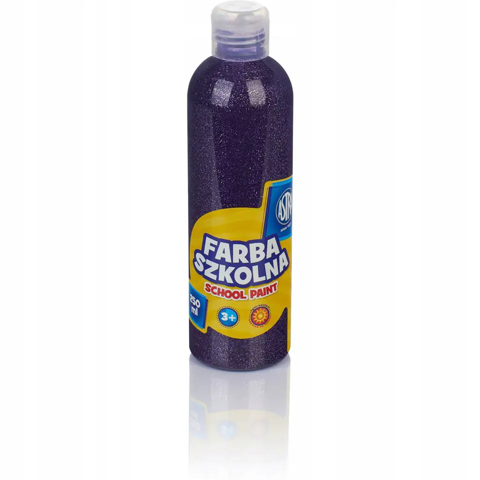 Farba plakatowa szkolna ASTRA 250ml brokatowy fiolet 301217042 ASTRA