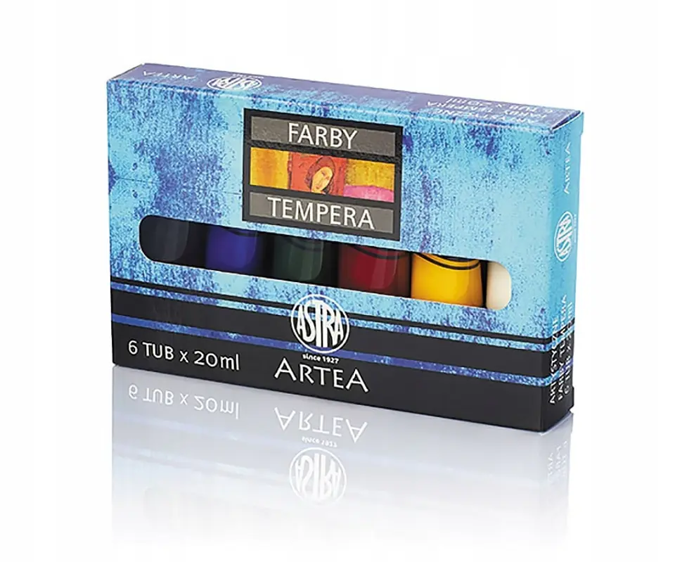 Farby tempera zestaw 6 kolorów 20ml w tubkach 83419901 ASTRA