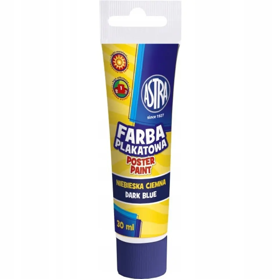 Farba plakatowa tuba 30 ml - ciemno niebieska 83110914 ASTRA