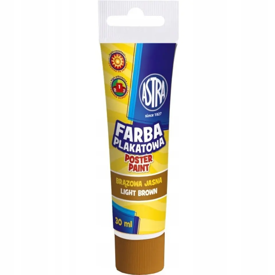Farba plakatowa w tubkach 30ml szkolna jasna brązowa 83110912 ASTRA