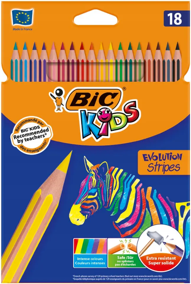 Kredki Eco Evolution 18kolorów STRIPES 9505241 BIC