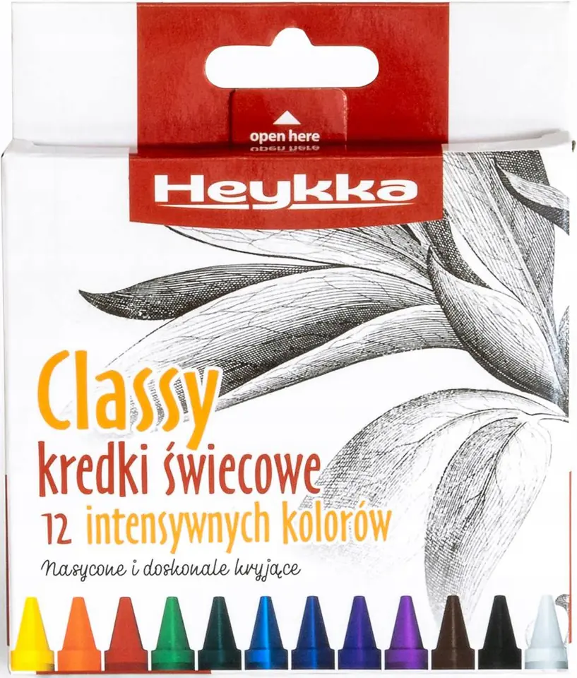 Kredki świecowe Classy 12szt. HEYKKA (610101)