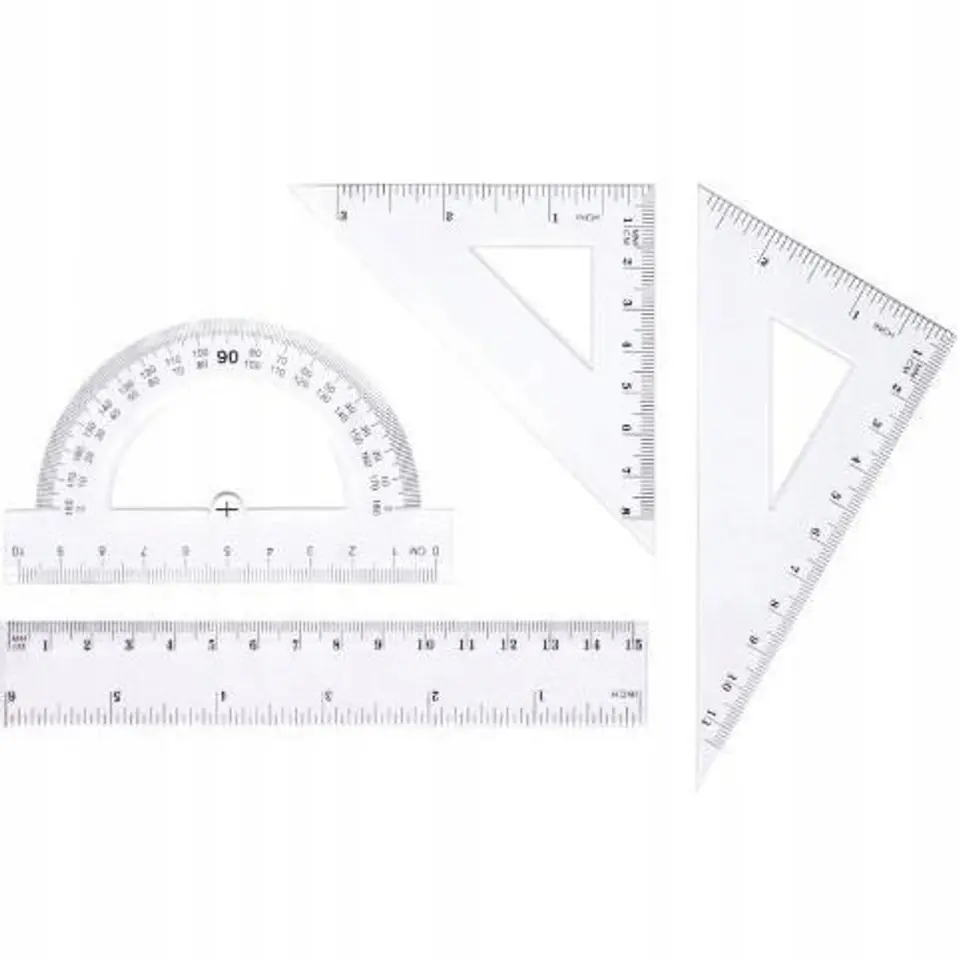 Zestaw geometryczny linijką 15cm BL001-AK TETIS