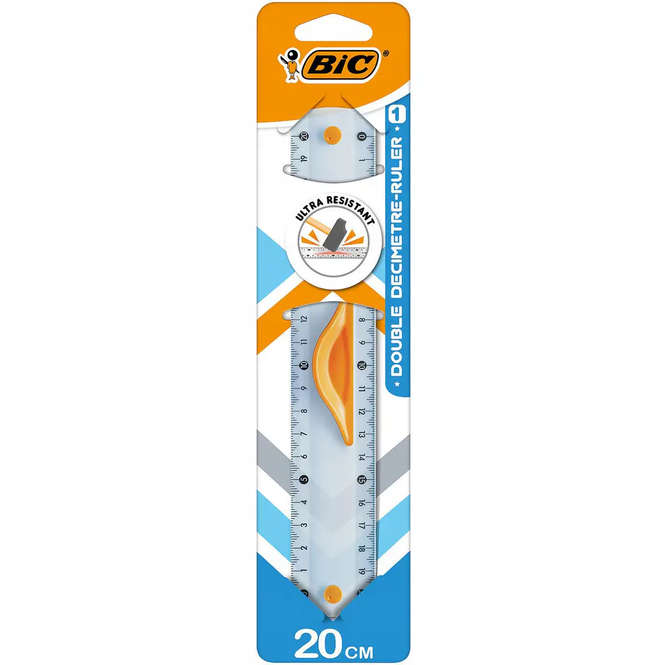 Linijka DOUBLE RULER 20cm z uchwytem blister 9926561 BIC