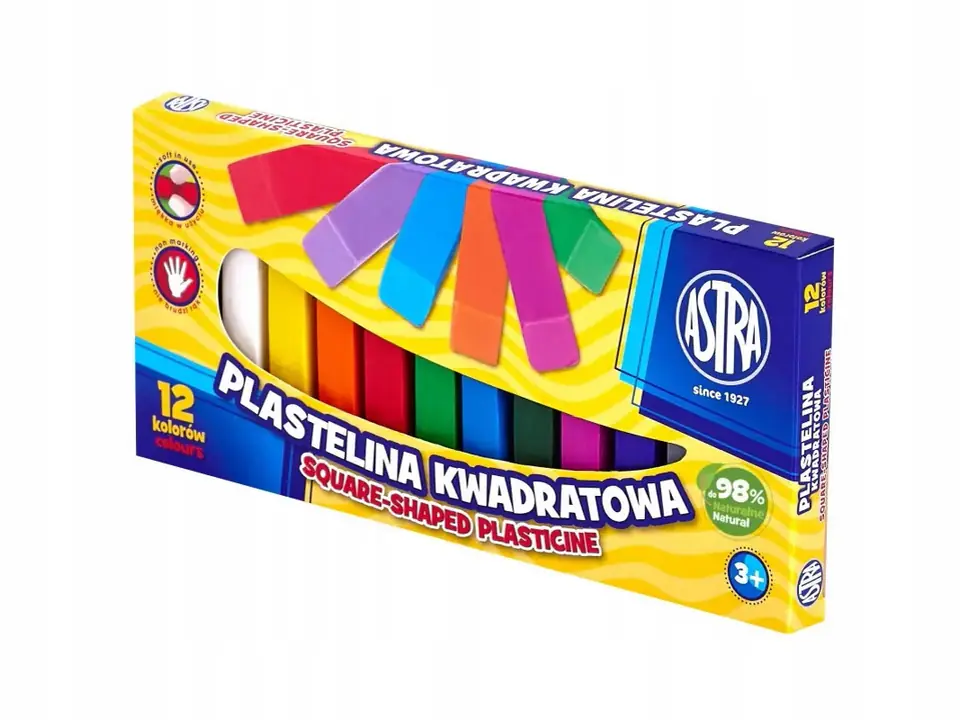 Plastelina kwadratowa 12kolorów 83813908 ASTRA