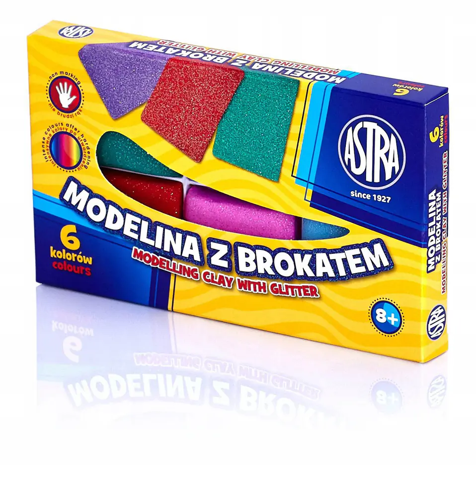 Modelina termoutwardzalna z brokatem zestaw 6 kolorów 304109001 ASTRA
