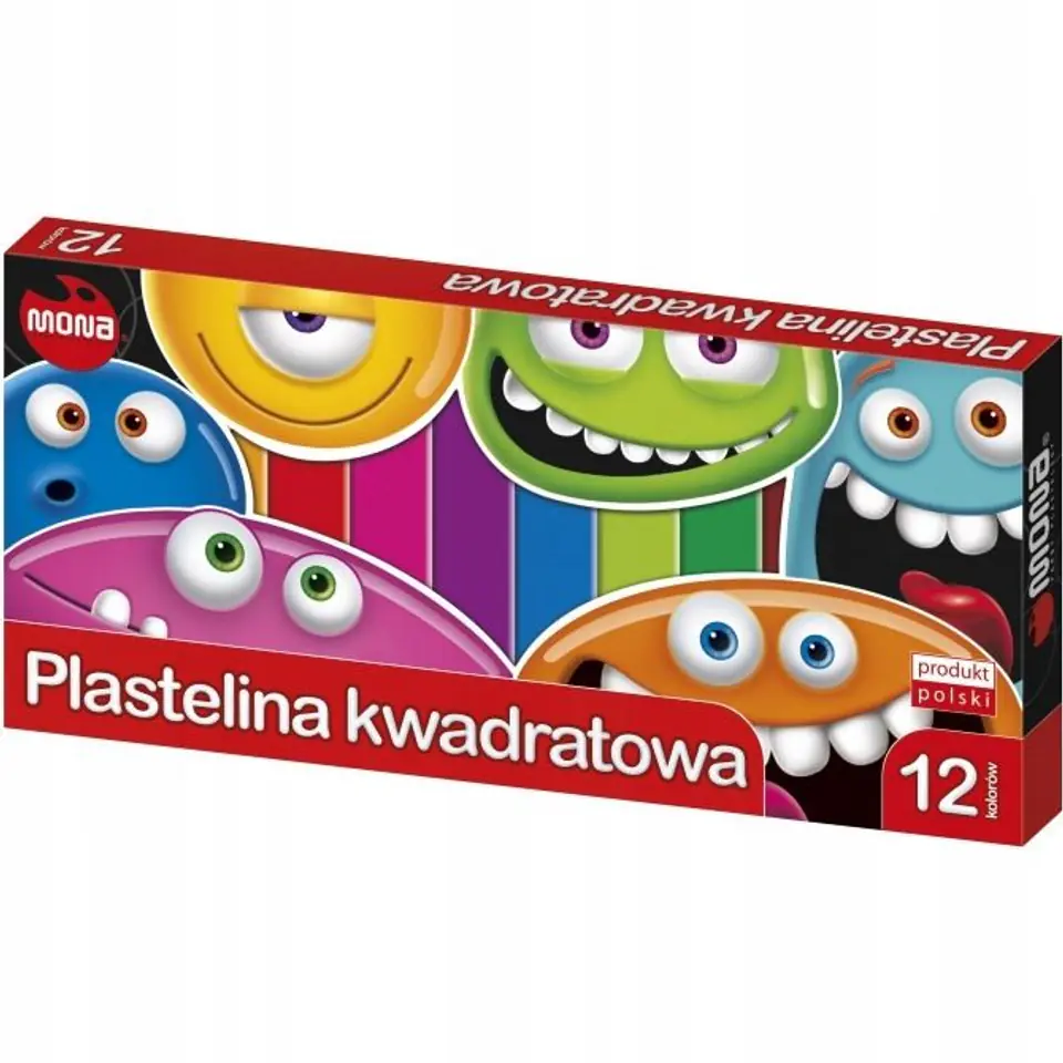 Plastelina kwadratowa MONA 12 kolorów St.Majewski