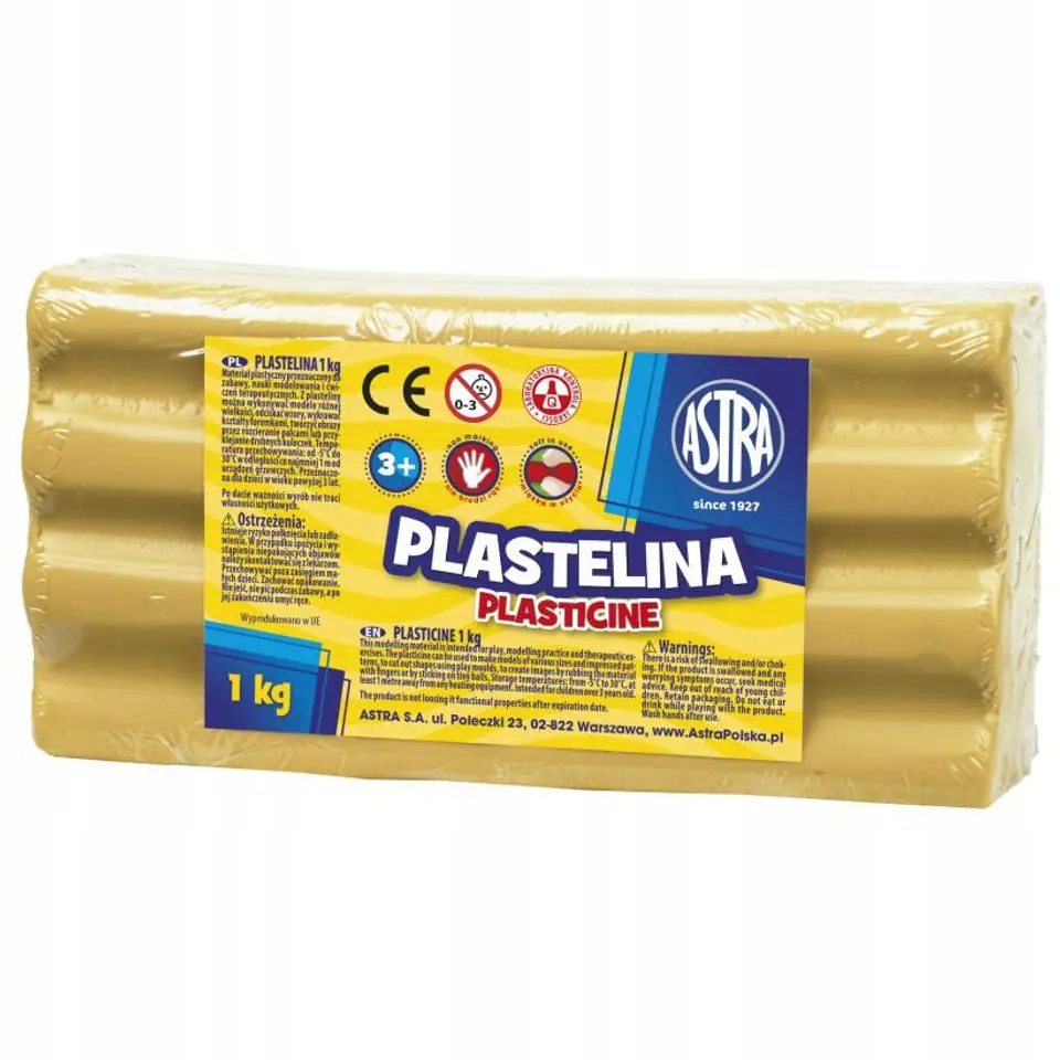 Plastelina szkolna dla dzieci 1kg brązowa jasna 303111020 ASTRA