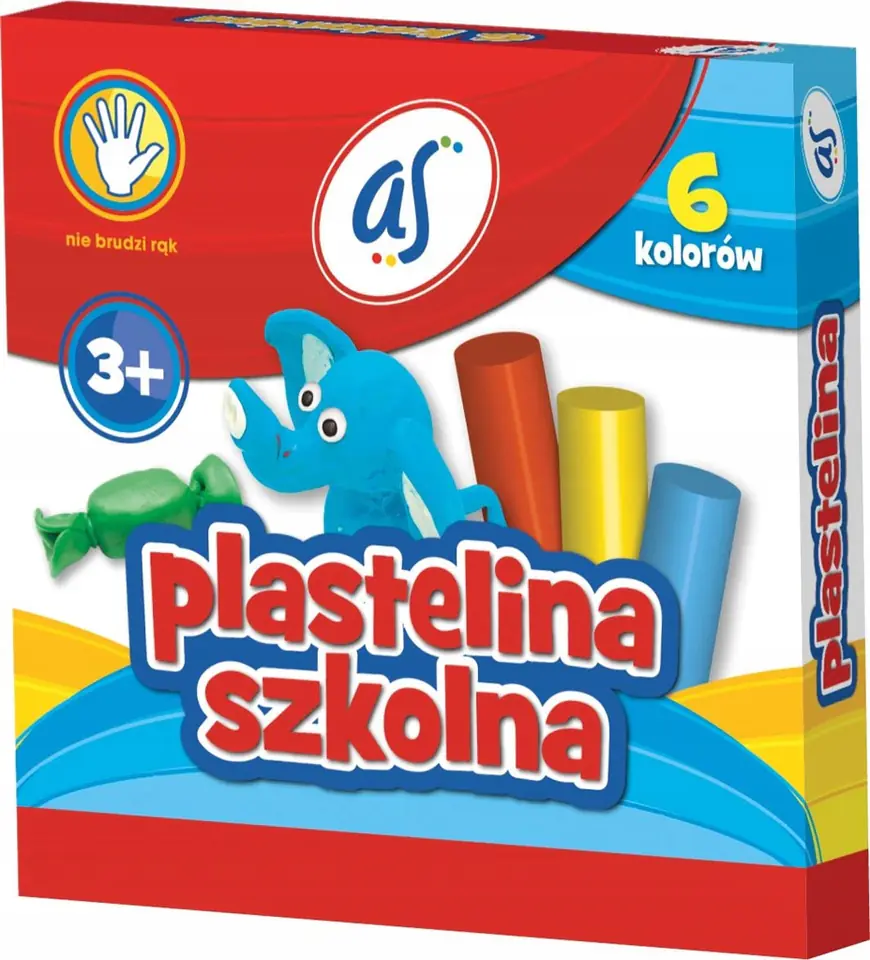 Plastelina dla dzieci szkolna AS zestaw 6 kolorów 303219001 ASTRA