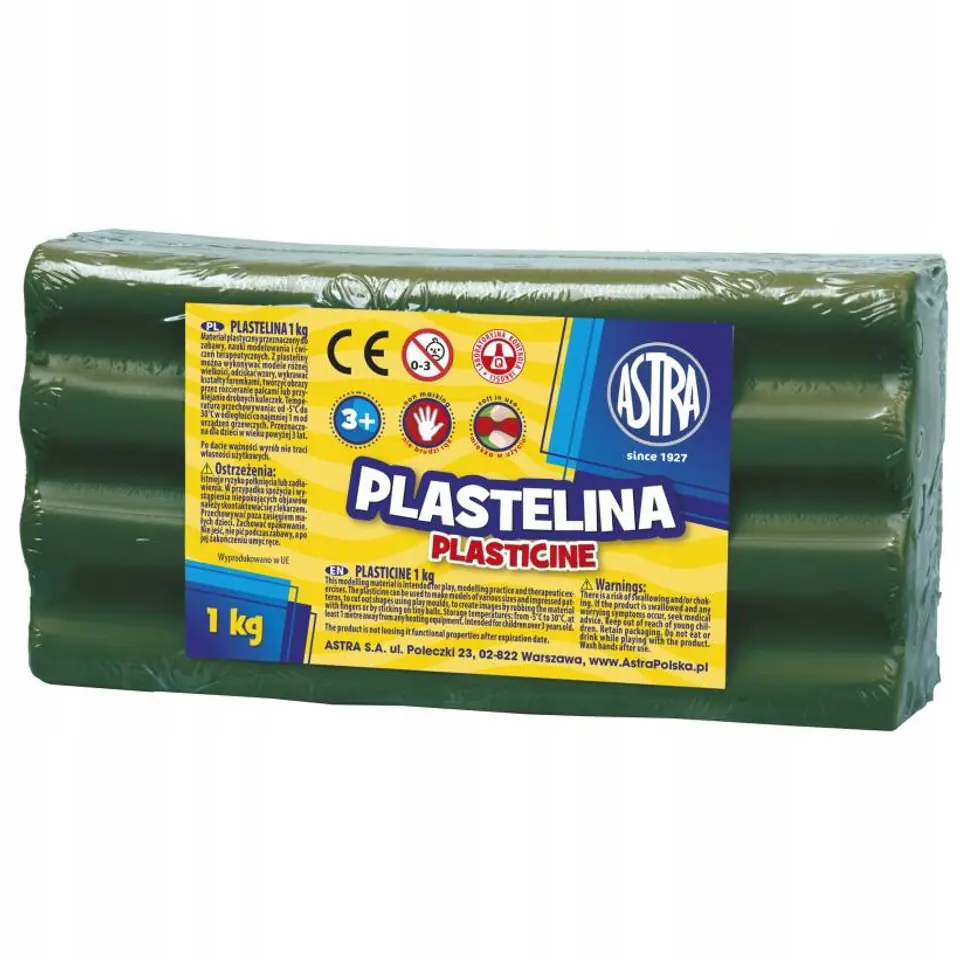 Plastelina Astra 1 kg zielona ciemna 303111019 ASTRA