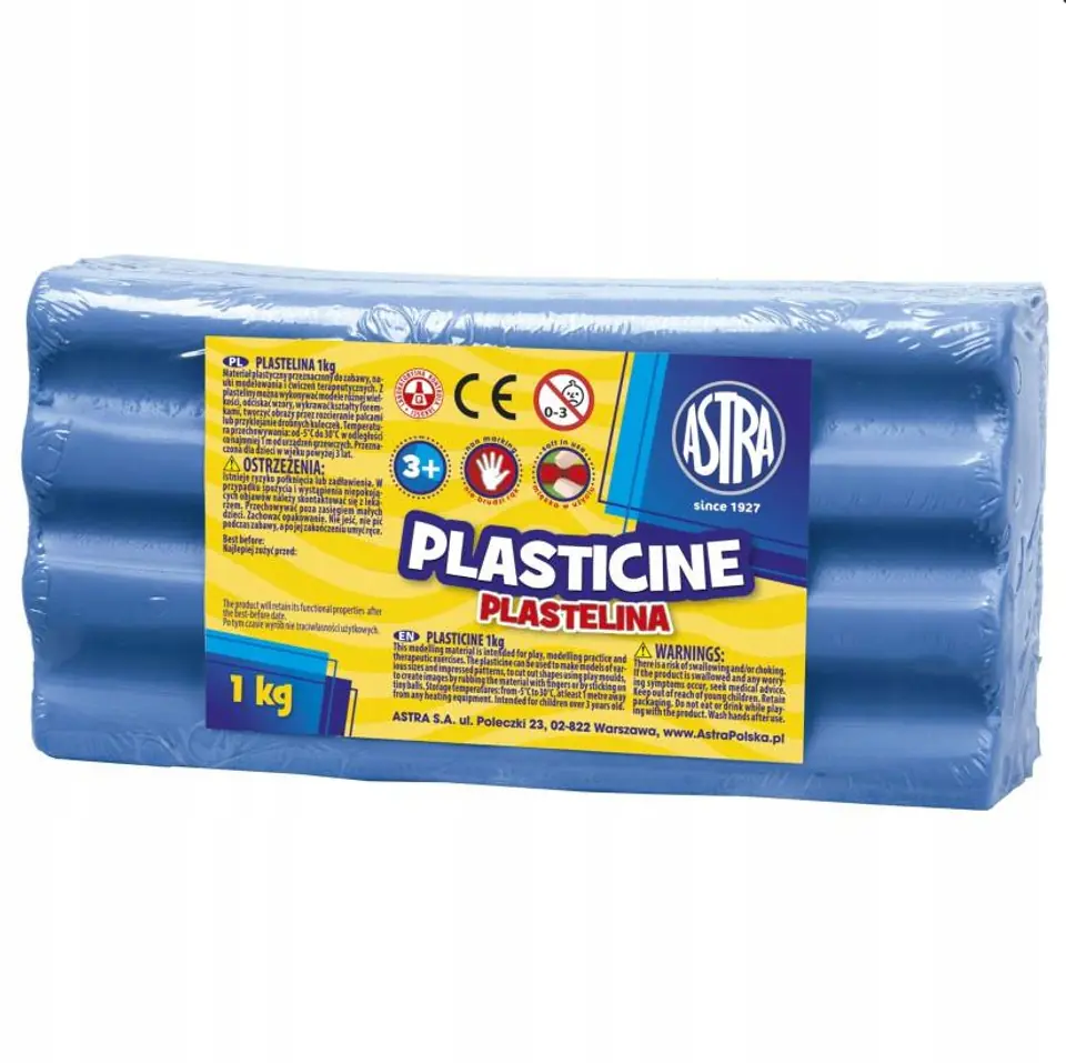Plastelina szkolna dla dzieci 1kg niebieska 303111012 ASTRA