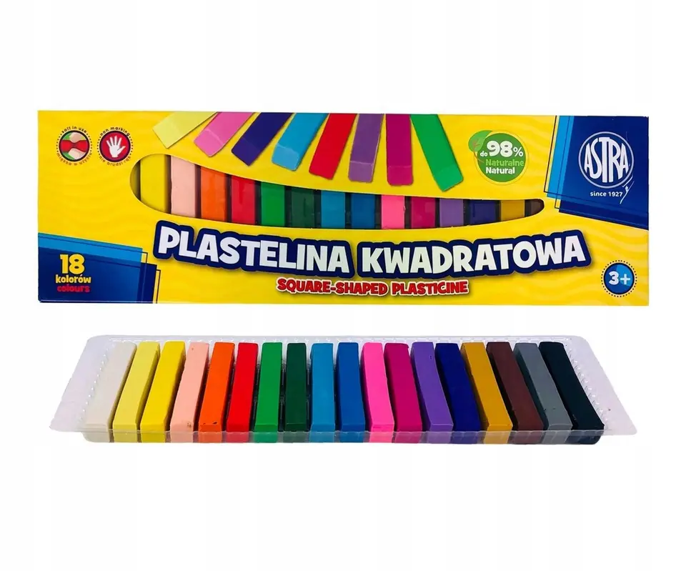 Plastelina kwadratowa 18 kolorów 83814904 ASTRA