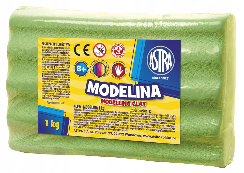 Modelina termoutwardzalna 1kg zielona jasna 304111005 ASTRA