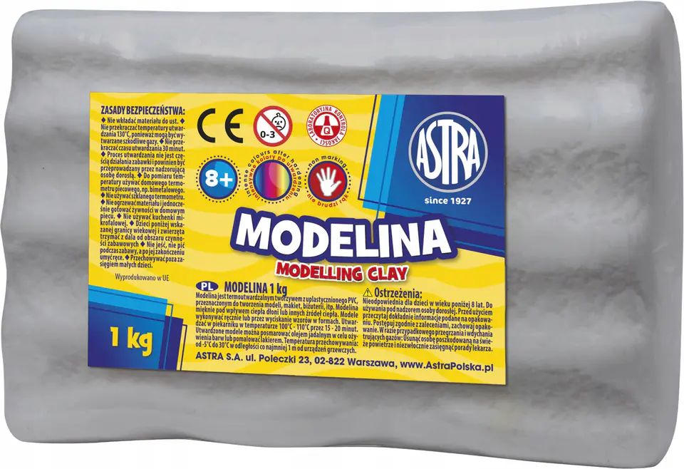 Modelina termoutwardzalna 1kg popielata 304118008 ASTRA