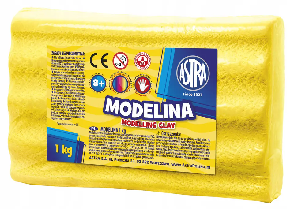Modelina termoutwardzalna 1kg żółta 304111011 ASTRA