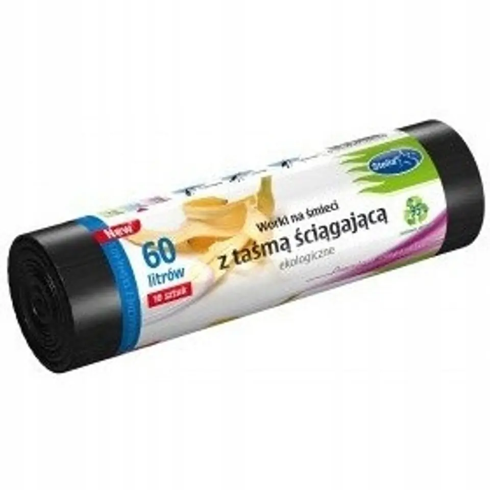 Worki na śmieci 60L LDPE ekologiczne z taśmą (10szt) STELLA WNS-4256