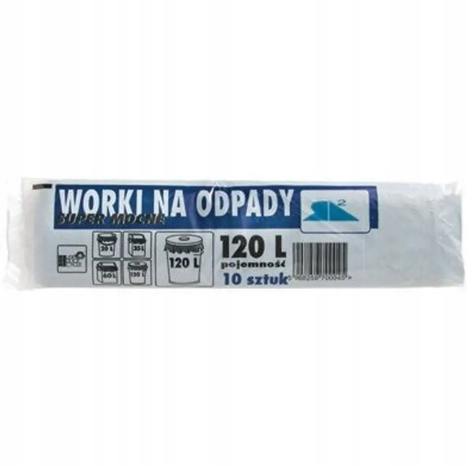 Worki na śmieci 120L LDPE czarne (10szt) 70cm/110cm