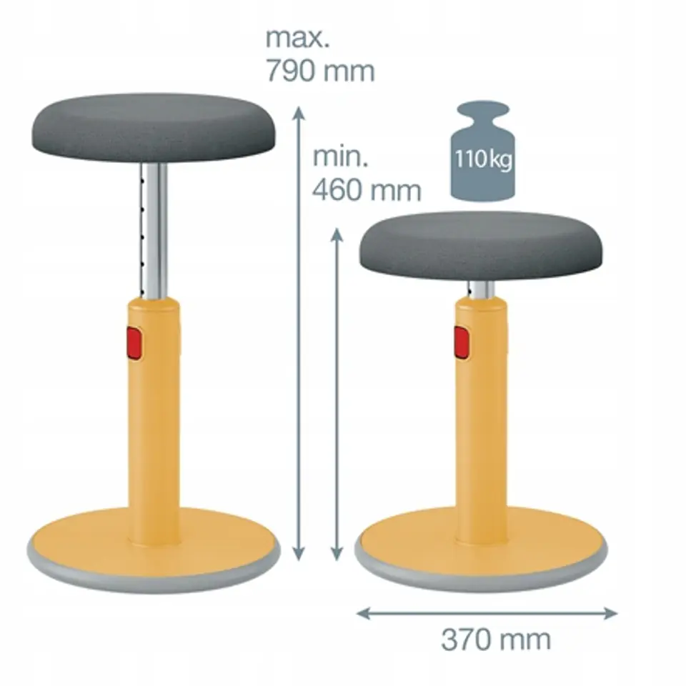 Ergonomiczny stołek Leitz Ergo Cosy żółty 65180019