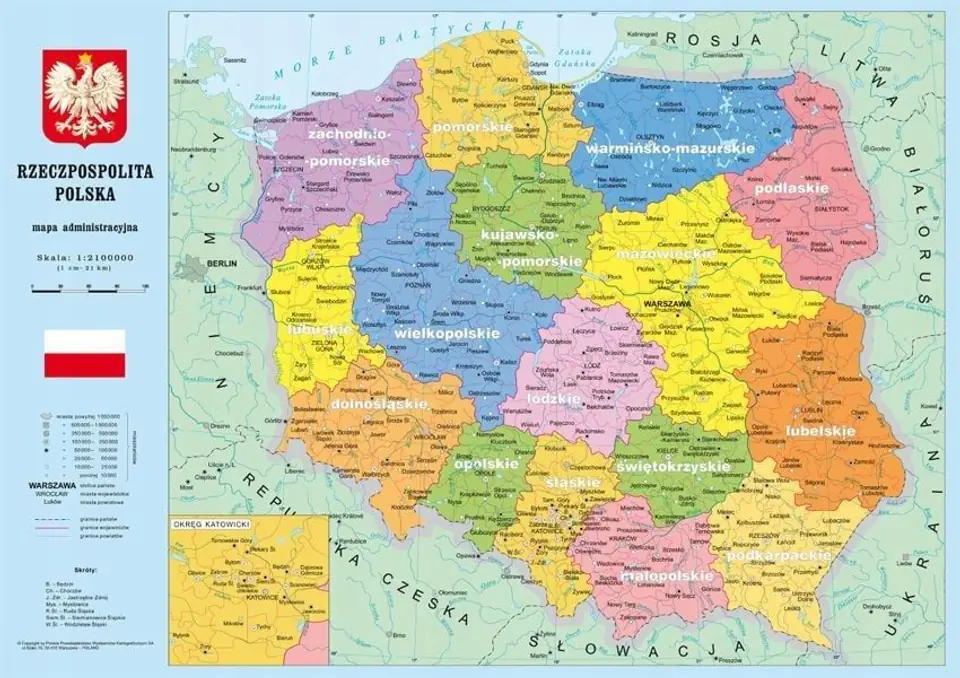 Podkład szkolny na biurko MAPA POLSKA 55x38 KRESKA