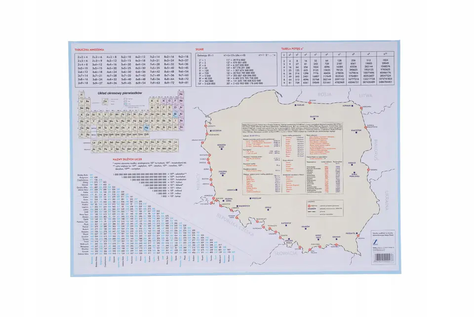 Podkład szkolny na biurko MAPA POLSKA 55x38 KRESKA