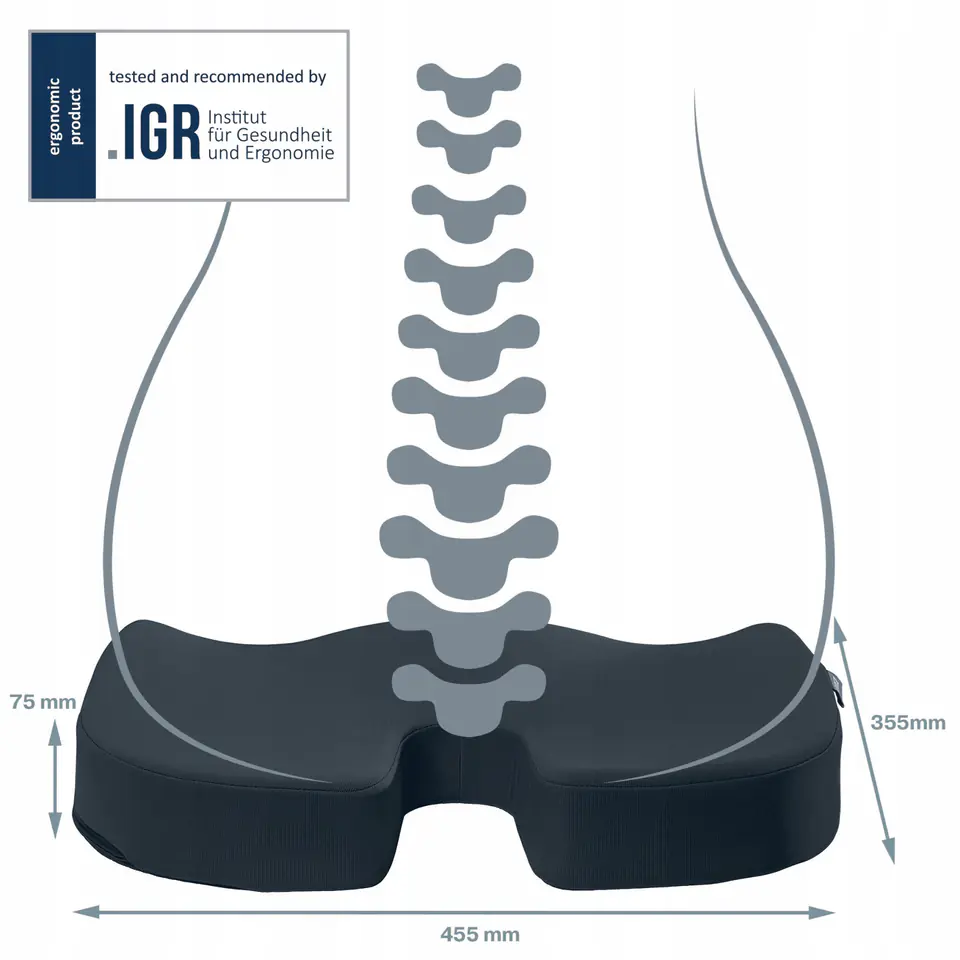 Komplet Ortopedyczna poduszka na krzesło LEITZ Ergo Cosy szara 52840089 + Kubek Cosy szary 53290089 LEITZ