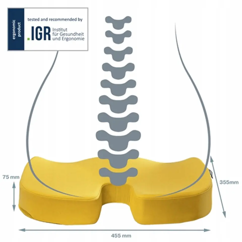 Ortopedyczna poduszka na krzesło Leitz Ergo Cosy żółta 52840019
