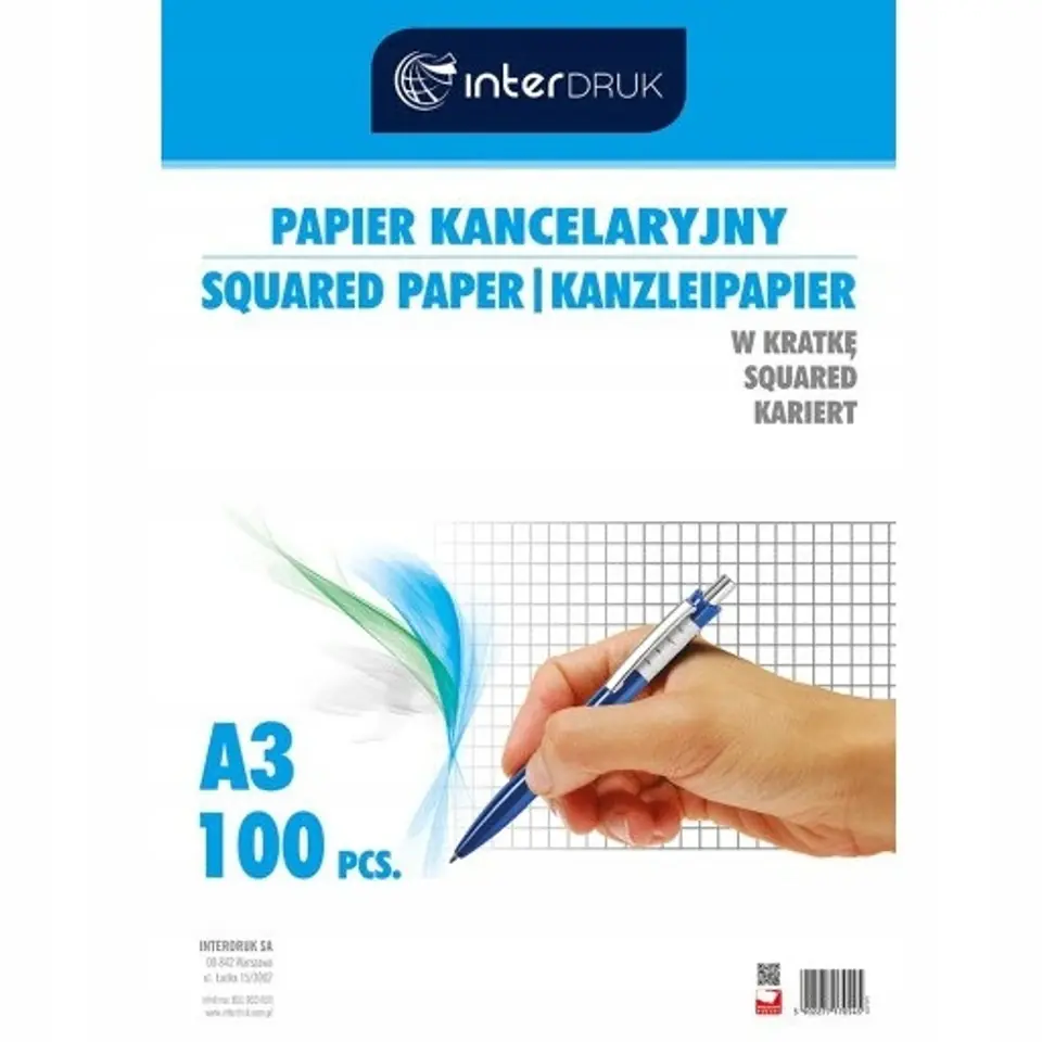 Papier kancelar.A3 kratka(100) INTERDRUK