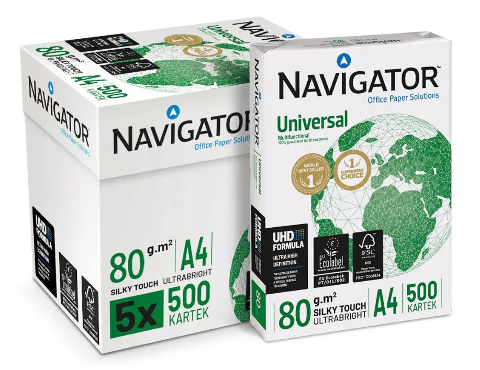 Papier ksero A4 80g (5ryz) NAVIGATOR UNIVERSAL klasa A+ premium