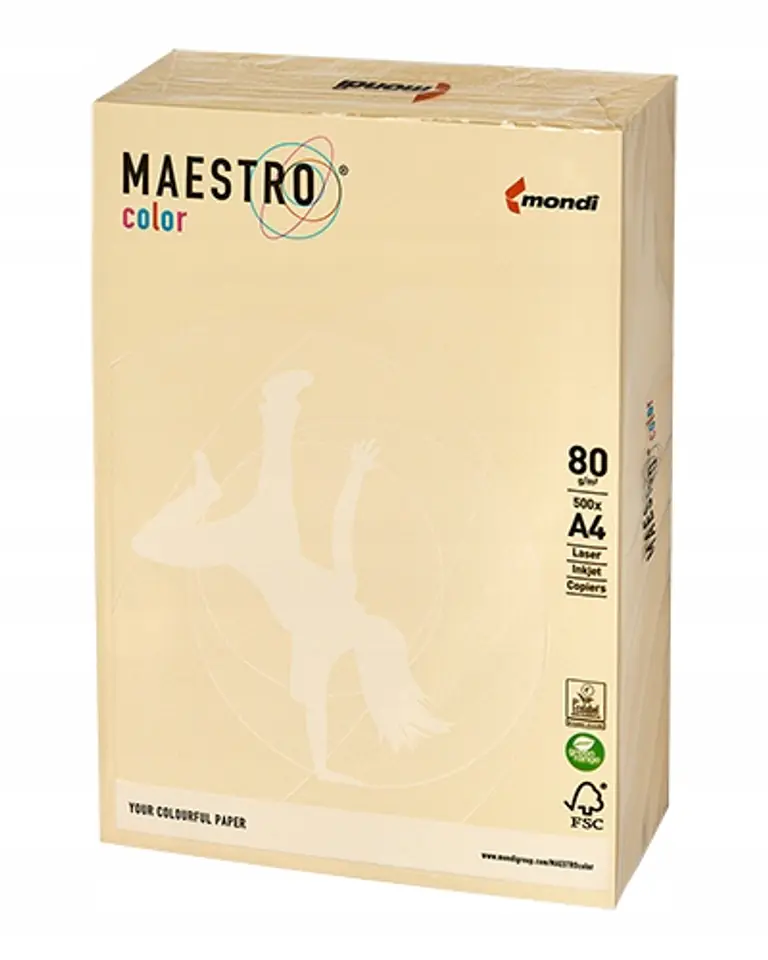 Papier ksero A4 80g MAESTRO COLOR BE66 pastel wanilia/kość słoniowa