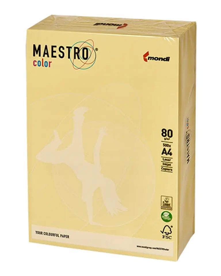 Papier ksero A4 80g MAESTRO COLOR YE23 pastel żółty/beż piaskowa