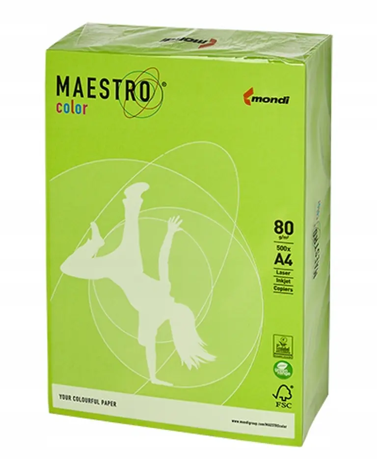 Papier ksero A4 80g MAESTRO COLOR LG46 Intensywny zieleń limonki