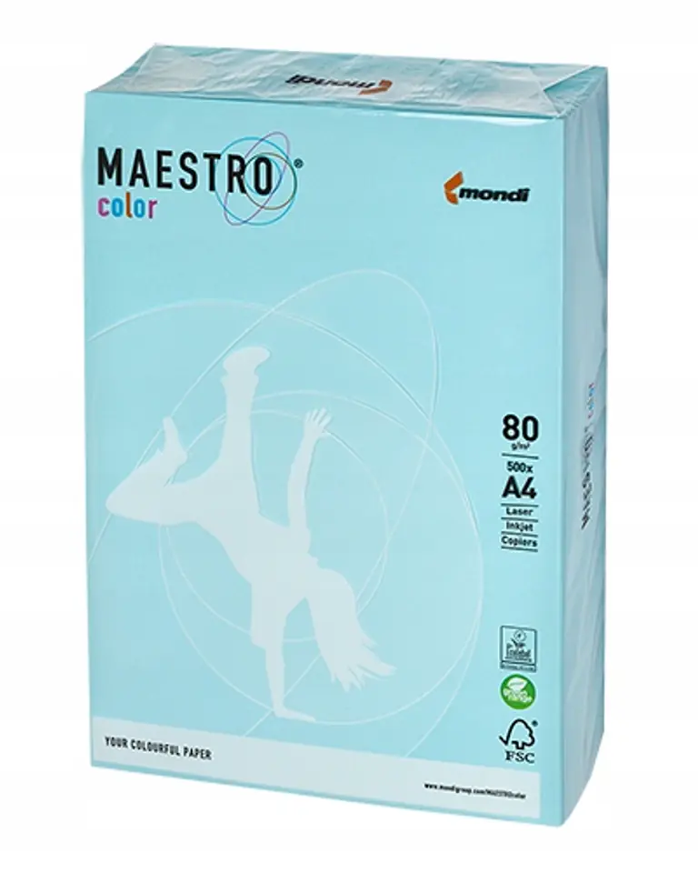 Papier ksero A4 80g MAESTRO COLOR MB30 niebieski pastel