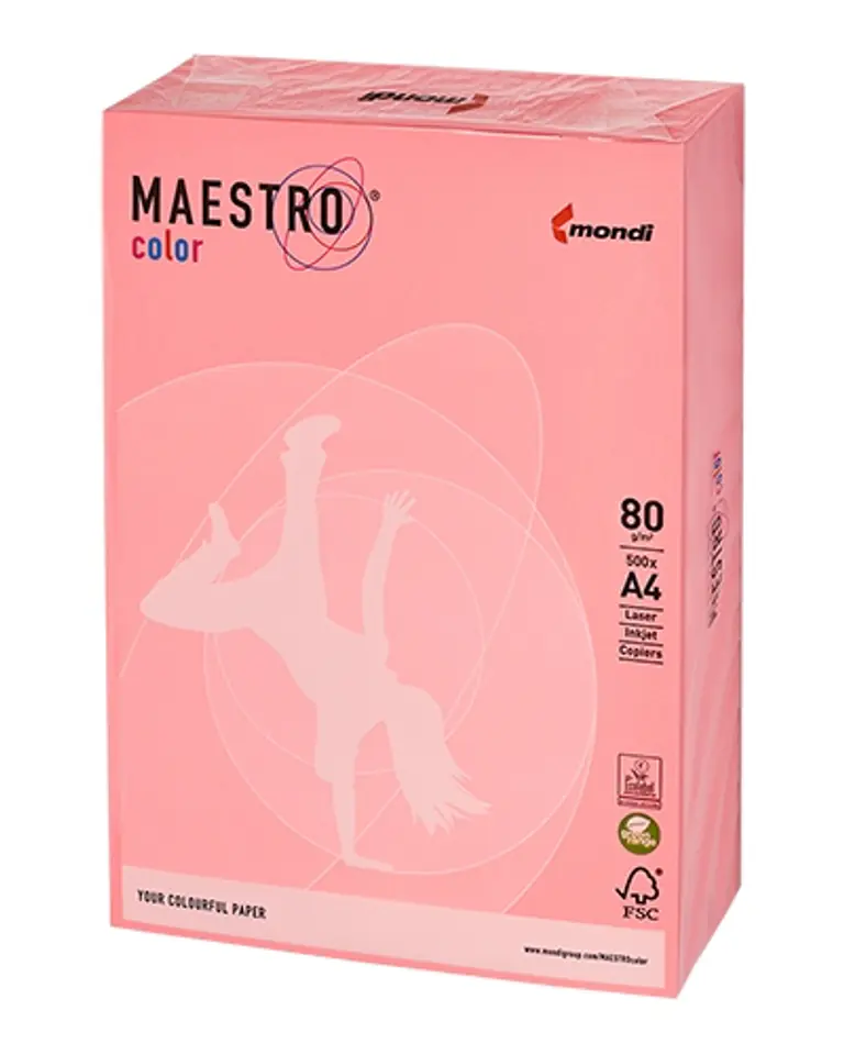 Papier ksero MAESTRO COLOR A4 80g OPI74 pastel flamingo