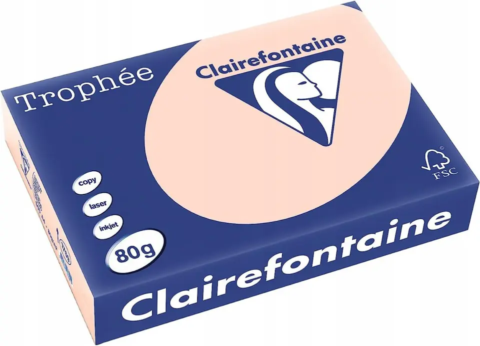 Papier ksero A4 80g TROPHEE XCA41769 pastelowy łososiowy CLAIREFONTAINE