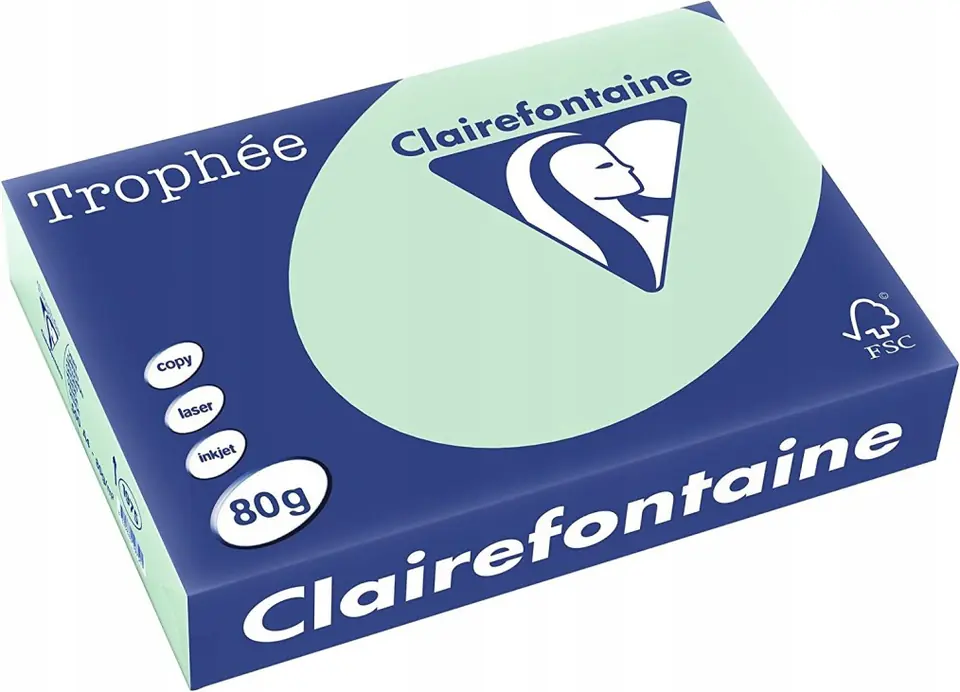 Papier ksero A4 80g TROPHEE XCA41975 zieleń CLAIREFONTAINE