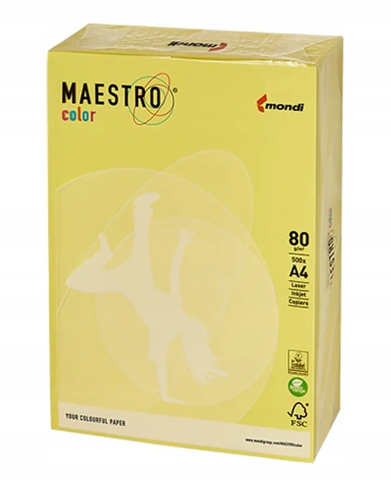 Papier ksero A4 80g MAESTRO COLOR CY39 Intensywny kanarkowy